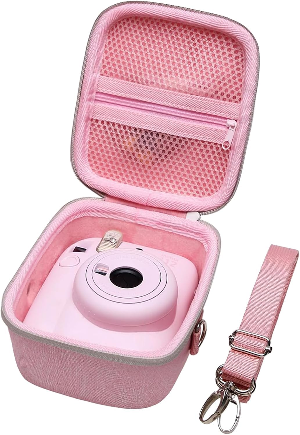 XANAD Hard Case Compatible with Fujifilm Instax Mini 13/12 / 11/10 / 9/8 / 7/7+ / EVO Instant Camera with Shoulder Strap(Pink)