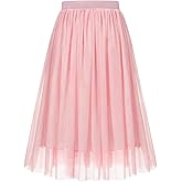 BOOPH Girls Tulle Skirts A-line Mesh Skirt Long Tutu Skirts Dress for Toddler Girls