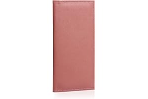 LLi Cufite Leather Checkbook Cover for Top & Side Tear Registers Duplicate Checks with Plastic Insert Flap Pen Holder Slim Wallet Card Holder for Men Women