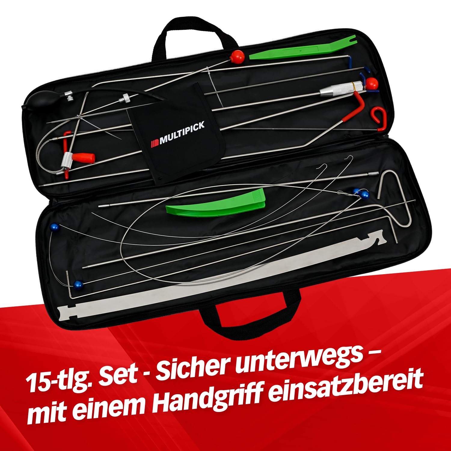 Multipick KFZ Öffnungsset Profi – Hebelwerkzeug Auto & Profi Autowerkzeug – Zierleistenkeile & Car Tools zur Fahrzeugöffnung – Auto Werkzeugset - KFZ Öffner 8