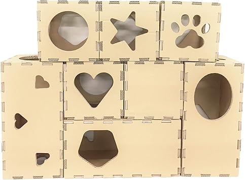 Amazon 組み合わせは自由自在 キャットタワー 安心の国産ダンボール 猫ボックスハウス 猫おもちゃトンネル タチバナ産業 タチバナ産業 キャットタワー 通販