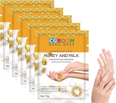 CGBOOM 5 Pairs Moisturizing Hand Mask Gloves Honey & Milk Collagen