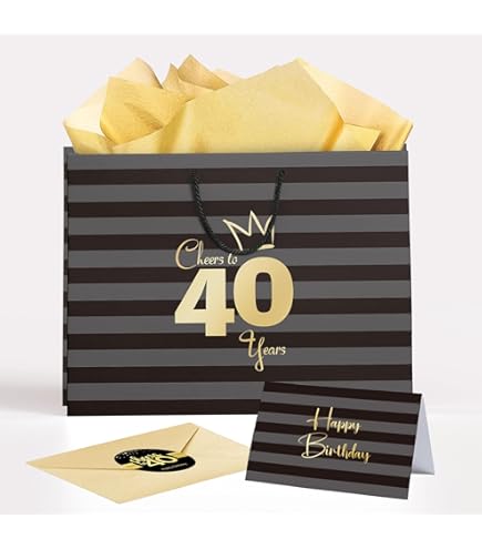 OIIVPOK Sac Cadeau Pour 30e Anniversaire Avec Papier De