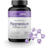 Magnesium Glycinate & Vitamin B6 Supplement High Absorption, Non-GMO, Supports Energy, Calm, Relaxation, and Muscle Health – 3rd Party Lab Tested, Gluten-Free by CGM Labs