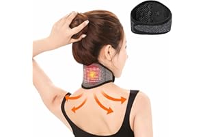 SIQITECHNO Self Heating Neck Support Brace for Men Women Magnetic Thermal Cervical Collar Physical Therapy Neck Warmer Headaches Shoulders Back Spinal Pain Relief Adjustable Heated Pad
