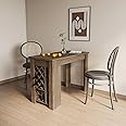 Boloni FSC Certified Small Dining Table with Wine Rack and Storage Shelves for Kitchen & Dining Room, Space-Saving Multifunctional Bar Table for Small Spaces