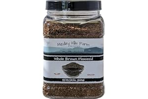 Whole Brown Flaxseed 1.25 lb. in Reusable Container by Medley Hills Farm - Premium Quality Flax Seeds - Sproutable
