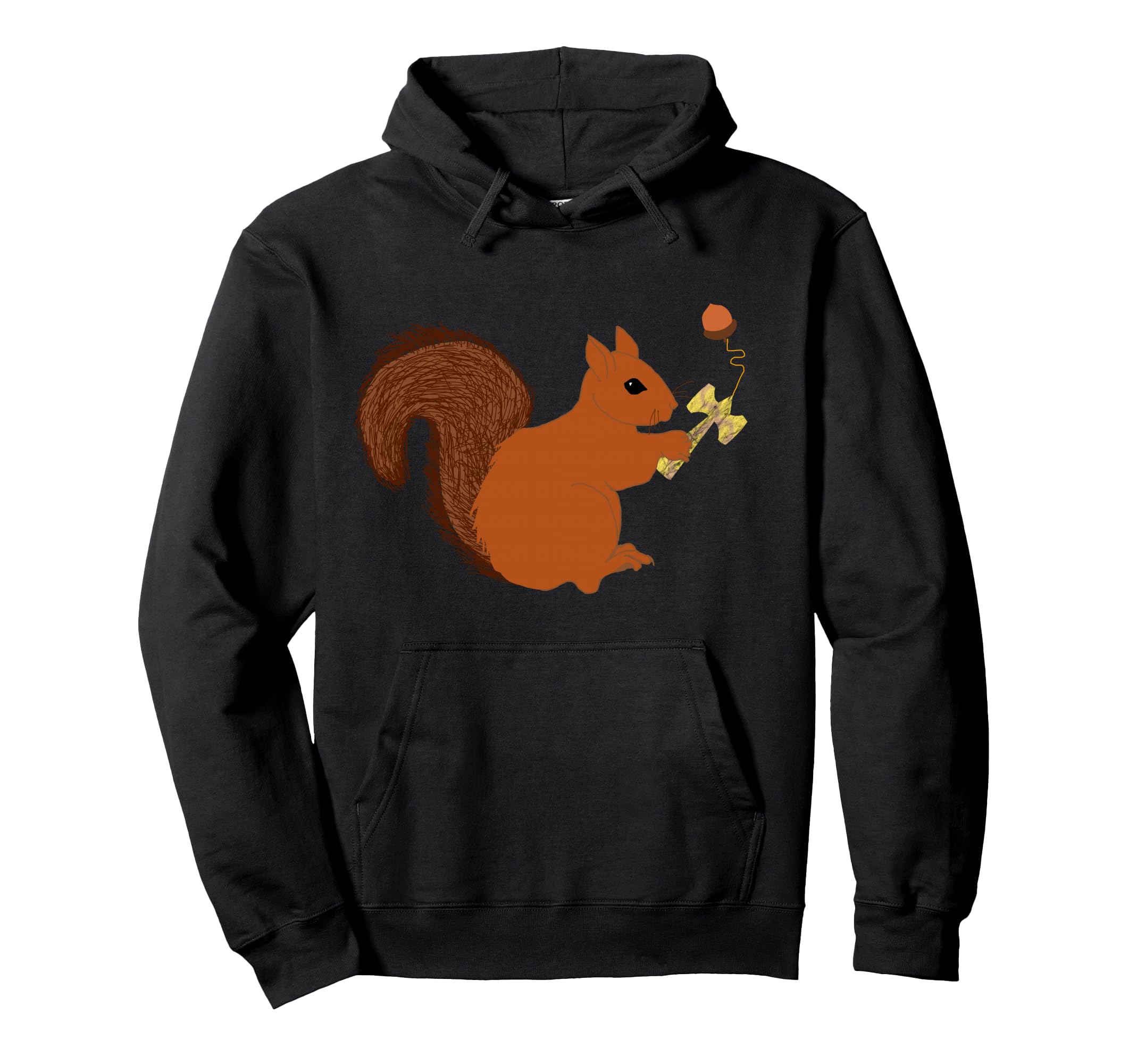 Kendama Squirrel Rodent Toy Japanese Game Pullover Hoodie