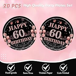 41Pcs 60th Birthday Decorations for Women, Vintage