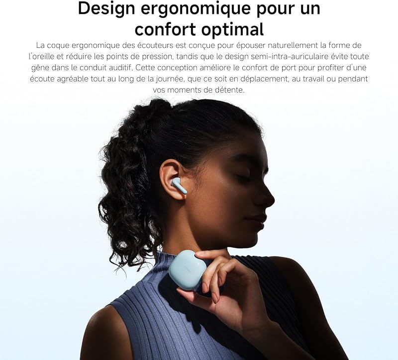Redmi Buds 8 Active, écouteurs Semi-Intra, autonomie 37h, Blanc