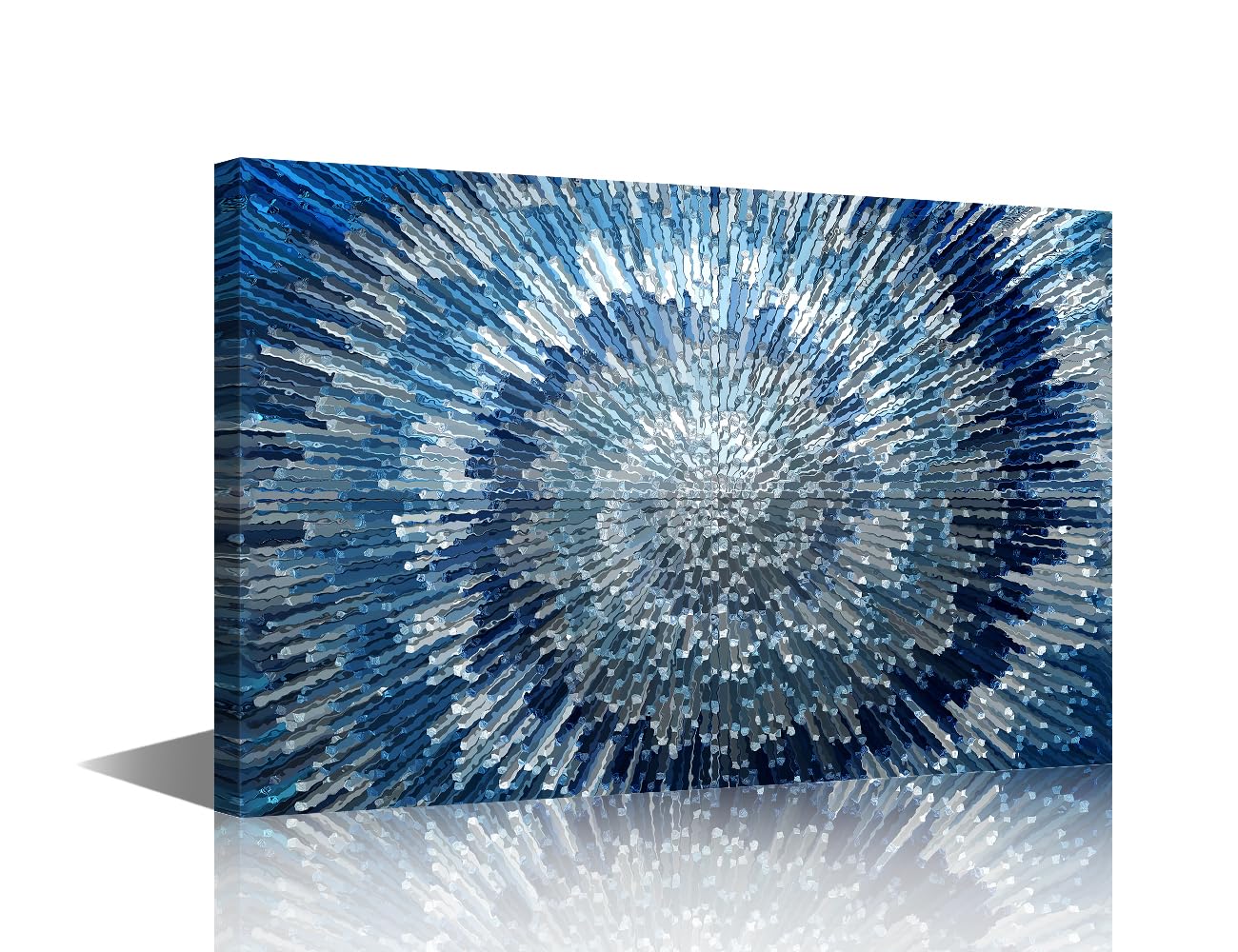 Canvas Wall Art Modern Abstract Blue Textured Background Painting Framed Print Ready to Hang for Living Room Bedroom Bathroom Home Wall Decor 12x18inch — image 1