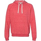 Jerzees Adult Snow Heather Raglan Hooded Sweatshirt S Red Snow Heather