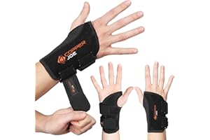 Copper Joe Carpal Tunnel Wrist Brace for Day and Night Support - Compression Wrist Sleeve For Arthritis, Tendonitis, RSI and Sprain - Adjustable Wrist Splint fit For Men and Women (Right Hand S/M)