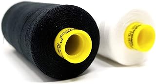 Gütermann Garn Mara 120 Allesnäher 2er Set Nähgarn Polyester 1000m Nähmaschinengarn UV Beständig (Schwarz/weiß, 2)