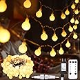 suddus String Lights for Bedroom, 33ft 100 Led Connectable Globe String Lights Indoor, Hanging Fairy Lights Plug in with Remote for Kids Room Dorm Classroom Outdoor Christmas Tree Decor, Warm White