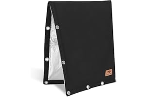 DEMEDO Backflow Preventer Insulation Cover - 2 Way Opening Pipe Insulation Cover for Irrigation Valve, Sprinkler Cover for Outside - Winter Freeze Protection Backflow Cover - 16" W x 20" H, Black