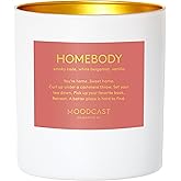 Moodcast Homebody Scented Candle - Aesthetic Candle for Home, Vanilla, White Bergamot & Smoky Cade, Clean Coco Wax Blend, Vegan, Paraben Free, 45-Hour Long Lasting Burn - 8oz