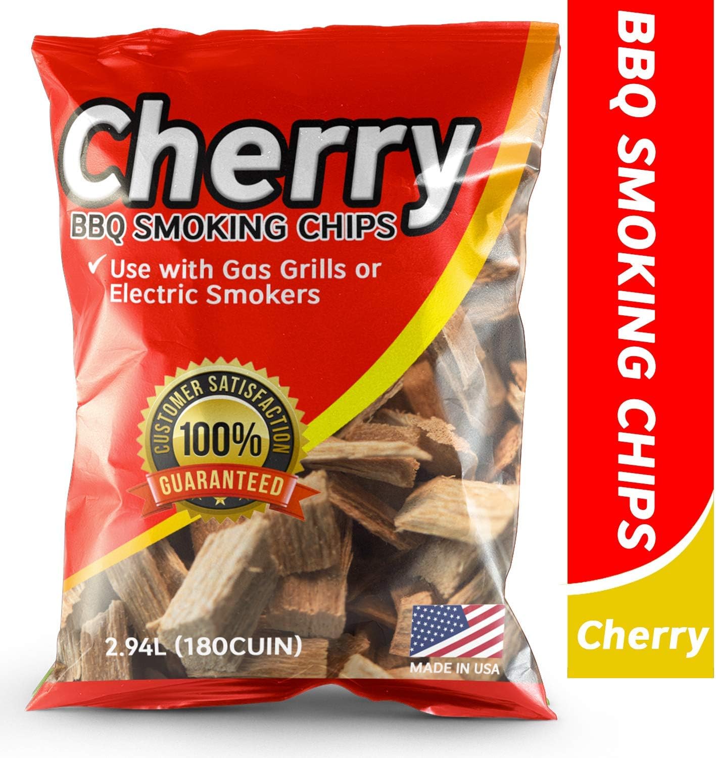 Smoking Wood Chips Cherry Flavored, 2Lbs Wood Chips for Smokers & Grills, Bake, Roast, Braise and BBQ | USA Made