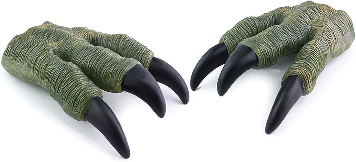 Ulalaza 1 Pair Dinosaur Claws Dino Cosplay Paw Gloves Costume Accessories for Velociraptor Pretend Party Supplies