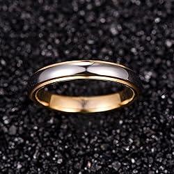 NUNCAD 4mm/6mm Tungsten Rings for Men Women Gold