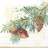 Boston International IHR Papierservietten, 3-lagig, 20 Stück – Thymian Cream Design, 16,5x16,5 Cm
