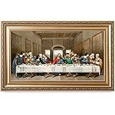 DECORARTS -The Last Supper, Leonardo da Vinci Classic Art Reproductions. Giclee Print& Museum Quality Framed Art for Wall Decor. 30x16, Framed size: 36x22