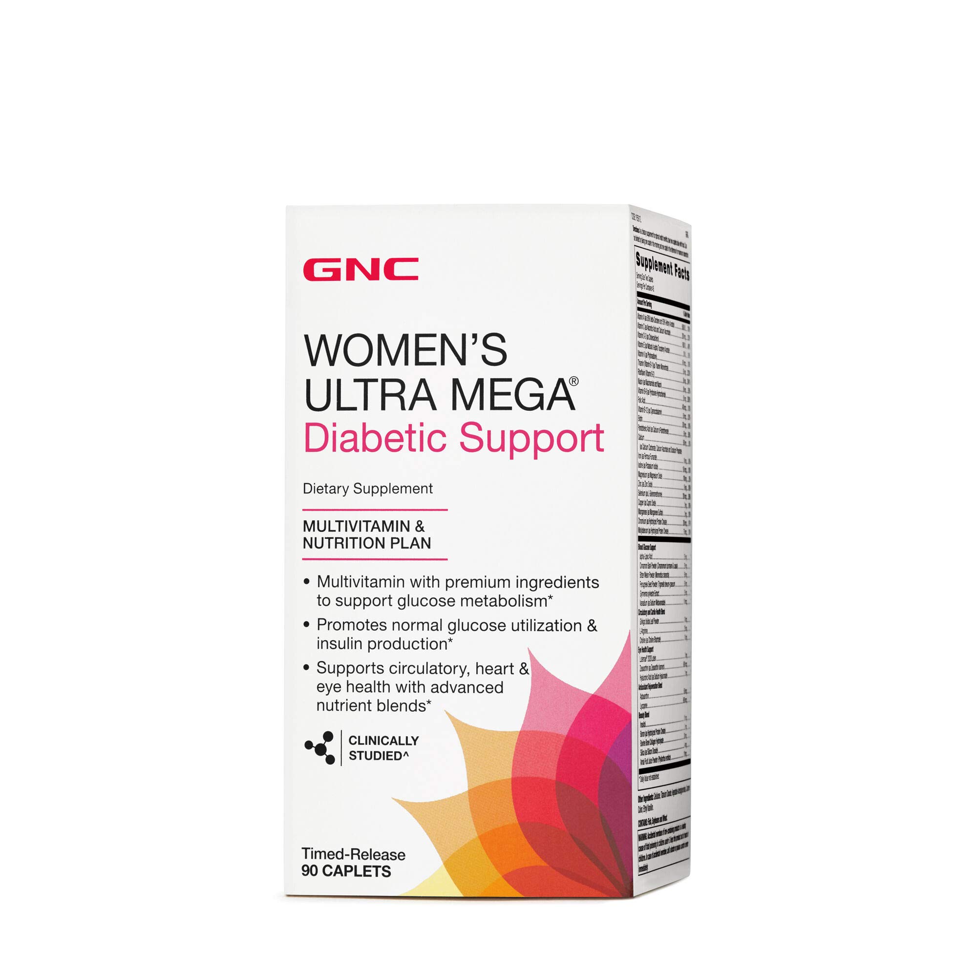 GNC Women’s Ultra Mega Diabetic Support 90 Caplets, Premium