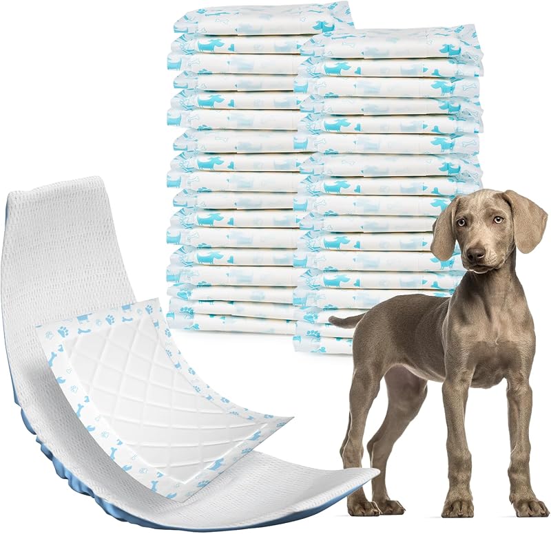 Pet Soft Pet Soft Dog Diaper Liners 50 Count Blue Bone L-50 Nappy Inserts
