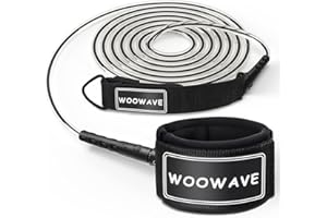 WOOWAVE Surfboard Leash Premium Surf Leash SUP Leg Rope Straight 6/7/8/9 feet for All Types of Surfboards with Waterproof Wal