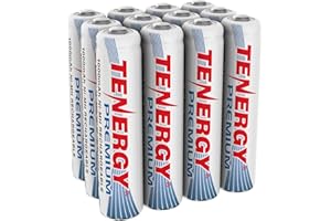 Tenergy Premium Rechargeable AAA Batteries, High Capacity 1000mAh NiMH AAA Batteries, AAA Cell Battery, 12 Pack