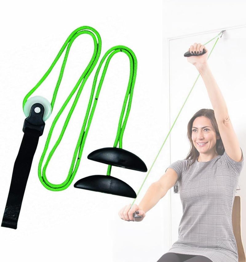 FFDASHUN Shoulder Exercise Pulley for Physiotherapy Doorway Green