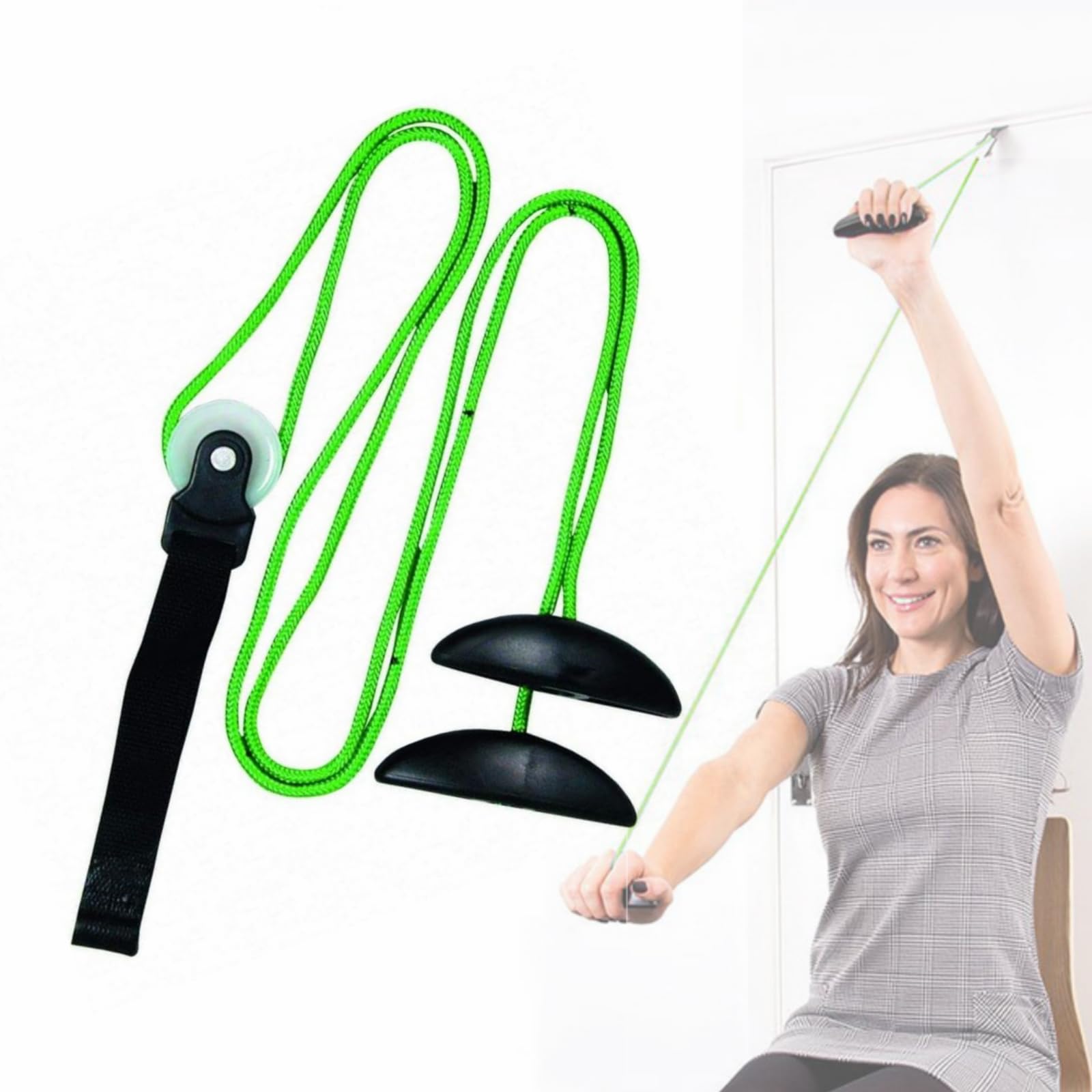 Shoulder Exercise Pulley Shoulder Pulley for Physiotherapy Doorway Shoulder Exercise Pulley Rotator Cuff Exerciser for Arm Rehabilitation Frozen Tendonitis (Green) — image 1