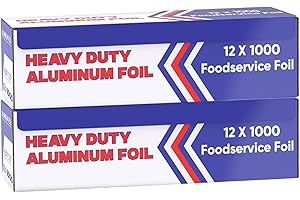 OX PLASTICS Aluminum Foil Wrap for Food -12 x 1000 FT (2 Box) Heavy Duty Aluminum Foil - BBQ Silver Foil Rolls for Grilling, Roasting, Baking - Perfect for Commercial & Home Use