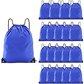Haokuaile Drawstring Backpacks, 20 Pack — Ideal for Parties, Classroom Activities, Group Events & Giveaways (20, Blue)