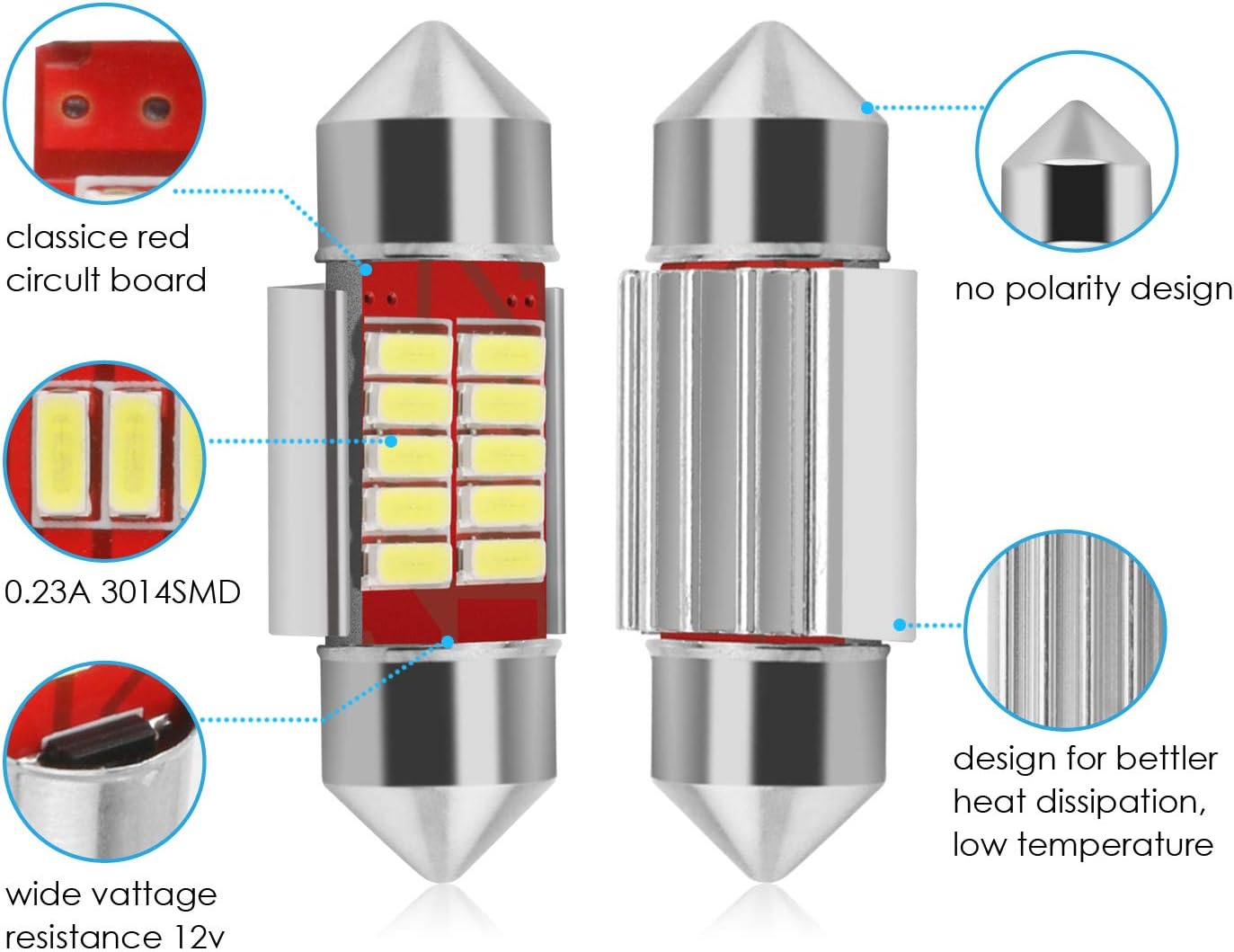 BROTOU Festoon LED Car Bulb 6 Pack - Image 3
