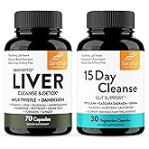 Sandhu's Liver Cleanse Detox & 15 Day Gut Cleanse Support Supplement for Women & Men | Supports Liver, Gut & Digestive Health