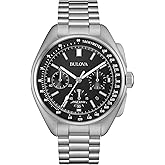 Bulova Men's Archive Series Lunar Pilot 6-Hand Chronograph High Performance Quartz Stainless Steel, Sapphire Crystal Style: 96B258