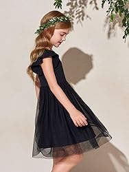 Haloumoning Girls Tutu Dress Ruffle Short Sleeve