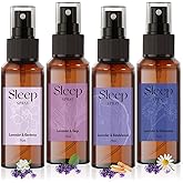 SCENTORINI Sleep Spray, 10.14 oz Calming Lavender Spray for Sleep, Lavender Essential Oil, 4 Pack Relaxing Aromatherapy Mist for Bedding Fabric, Room Spray Odor Deodorizer