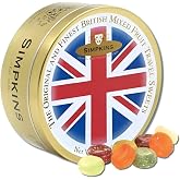 Simpkins Mixed Fruit Drops - Old-Fashioned and Original Travel Sweets in Union Jack Flag Tin - All Natural Fruit Hard Candy Drops - Assortment of Citrus and Forest Fruit Hard Candy in a Tin (6.1 oz)