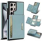 Godzoen for Samsung Galaxy S23 Ultra Wallet Case, 2-in-1 Detachable Magnetic Wallet Case, Card Holder RFID Blocking, Fashionable Faux Leather Card Slot & Folding Design (Blue)