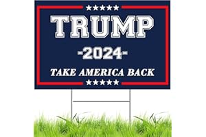 QIYEYEYE Trump Yard Signs 2024,18x12In Trump Yard Signs Double-Sided Take America Back Campaign Signs With H-Stakes Placard Voted For Trump Triggering Outdoor Garden Lawn Parade Handheld Rally Decorations