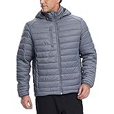 fit space Men's Insulated Synthetic Down Puffer Jacket Winter Warm Coat Quilted Water Resistant Packable Hiking Camping