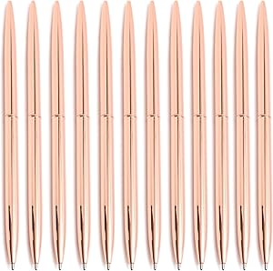 Rose Gold Ballpoint Pen Set (12 Pack)