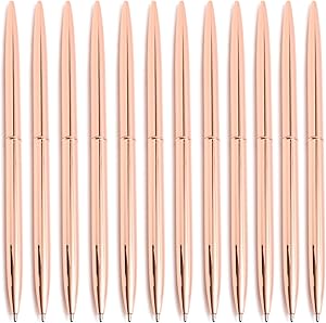 Rose Gold Ballpoint Pen Set (12 Pack)