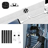REFLYING 5 Pieces Cable Trunkings Concealer Kit 1.85M Open Slot Raceway Black view 4