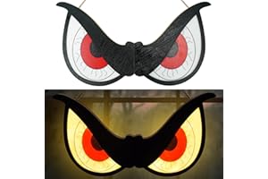 Agusbagli 40 LED Halloween Flashing Spooky Eyes Lights, 20" Battery Operated Halloween Window Lights with 2 Glowing Modes Foldable Design Hanging Light Up Eyes for Halloween Indoor Outdoor Decorations
