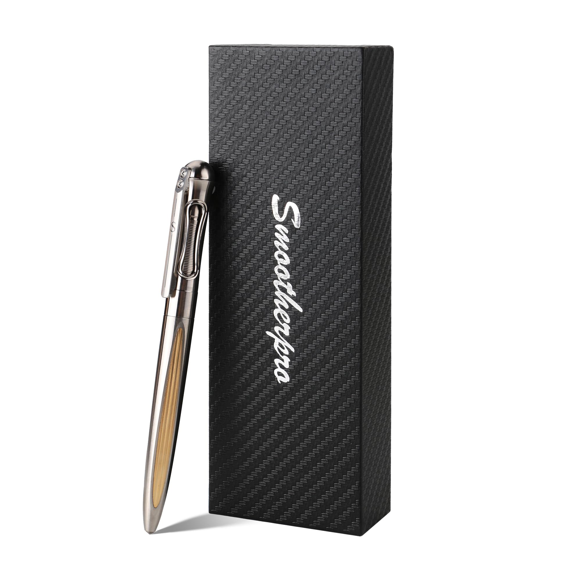 SMOOTHERPRO Titanium Ballpoint Pen | Compatible With Parker Refill | for Men Women Business Rollerball Pen Signature Writing Journaling Gift(TA01) | Color Natural