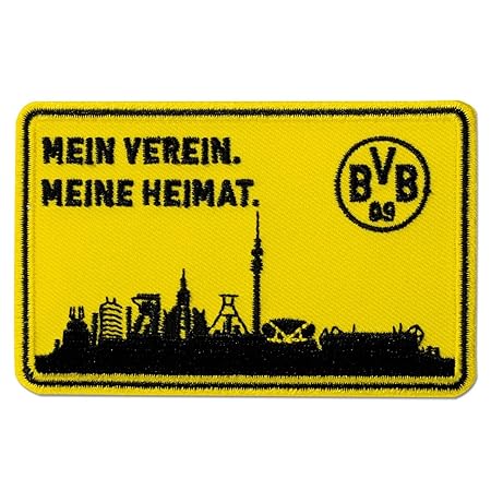 Borussia Dortmund Aufnäher Skyline - Plus gratis Lesezeichen I Love Dortmund
