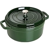 STAUB Cast Iron Roaster/Cocotte, Round, 24 cm, 3.8 L, Basil/Green